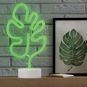 NIB Monstera Leaf Green LED Neon Accent Light Decorative Lamp